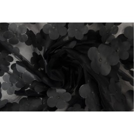 Tiulis su gėlėmis juodas